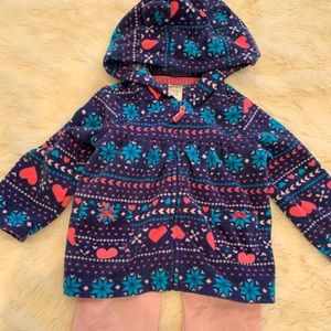 Baby girl fleece jacket & leggings set